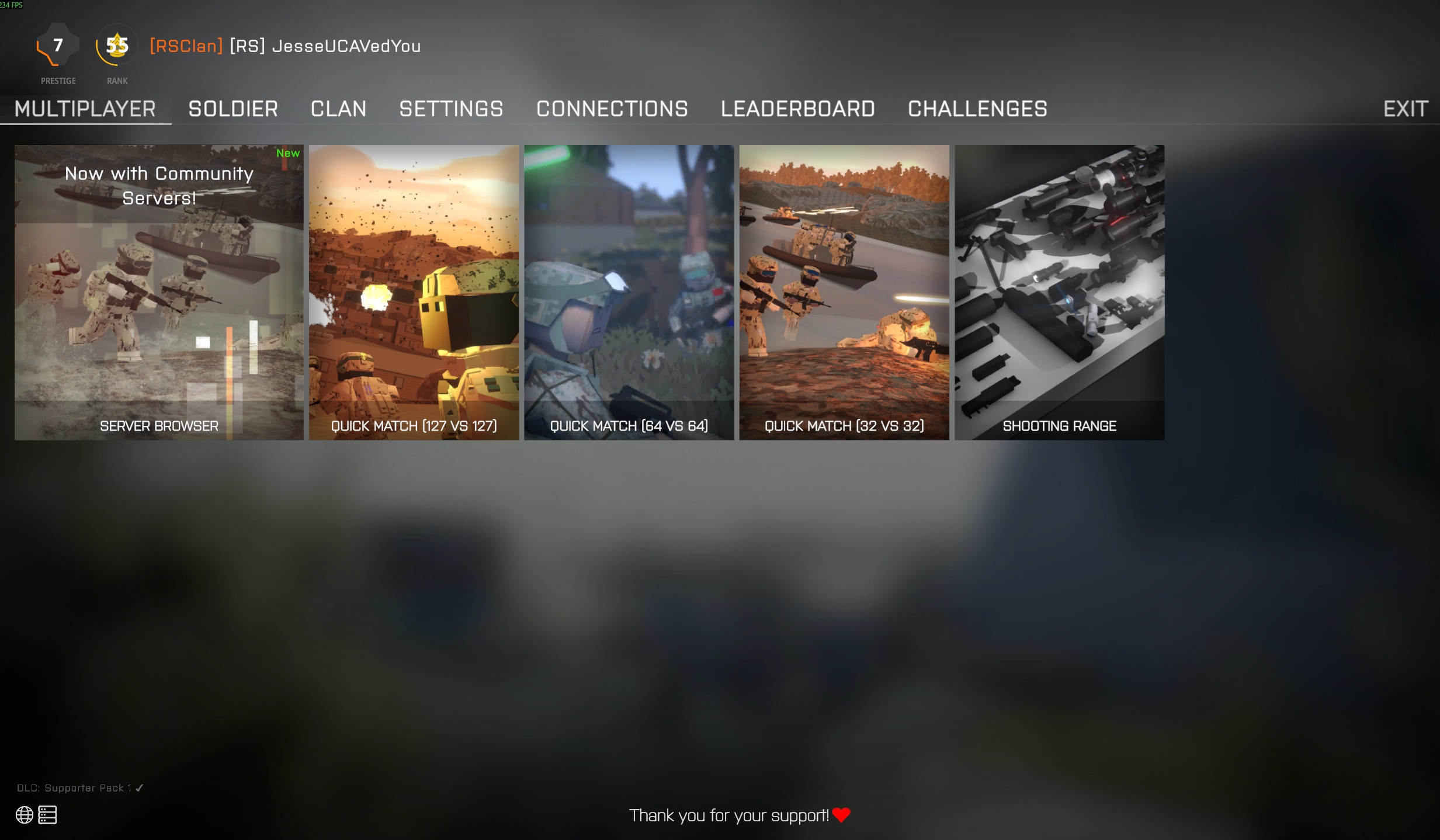 BattleBit Multiplayer Menu with Server Browser option